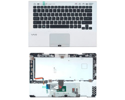 Клавіатура для ноутбука Sony Vaio (VPC-SB) Black, (Silver TopCase), RU (for fingerprint reader)