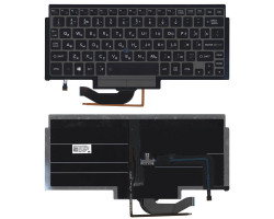Клавіатура для ноутбука Toshiba Portege (Z10t) Black, (Silver Frame) з вказівником (Point Stick) UA