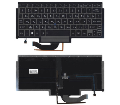 Клавіатура для ноутбука Toshiba Portege (Z10t) Black, (Silver Frame) з вказівником (Point Stick) UA Клавіатура для ноутбука Toshiba Portege (Z10t) Black, (Silver Frame) з вказівником (Point Stick) UA