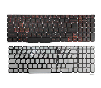 Клавиатура для ноутбука Acer Nitro 5 AN515-54 с подсветкой (Light Red), Black, (No Frame), RU Клавиатура для ноутбука Acer Nitro 5 AN515-54 с подсветкой (Light Red), Black, (No Frame), RU