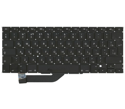 Клавиатура для ноутбука Apple MacBook Pro A1398 (2012, 2013, 2014, 2015 года) Black, (No Frame), RU 