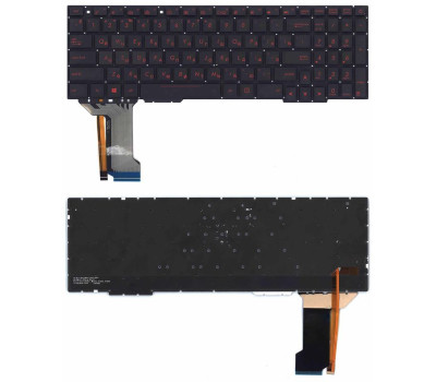 Клавиатура для ноутбука Asus (FX553VE) с подсветкой (Light), Black, RU Клавиатура для ноутбука Asus (FX553VE) с подсветкой (Light), Black, RU