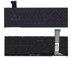 Клавиатура для ноутбука Asus ROG GL552 с красной подсветкой (Light Red), Black, (No Frame) RU
