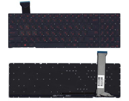 Клавиатура для ноутбука Asus ROG GL552 с красной подсветкой (Light Red), Black, (No Frame) RU Клавиатура для ноутбука Asus ROG GL552 с красной подсветкой (Light Red), Black, (No Frame) RU