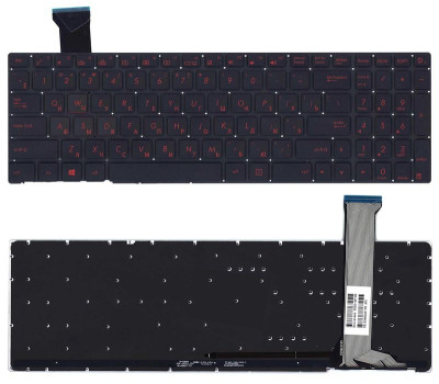 Клавиатура для ноутбука Asus ROG GL552 с красной подсветкой (Light Red), Black, (No Frame) RU Клавиатура для ноутбука Asus ROG GL552 с красной подсветкой (Light Red), Black, (No Frame) RU