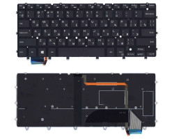 Клавиатура для ноутбука Dell XPS (13 9343) с подсветкой (Light), Black, (No Frame), RU