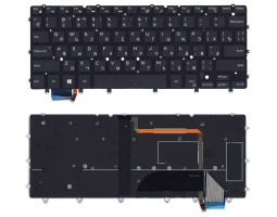Клавиатура для ноутбука Dell XPS (13 9343) с подсветкой (Light), Black, (No Frame), RU