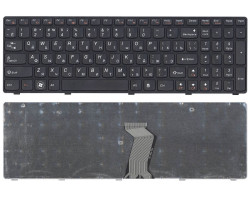 Клавиатура для ноутбука Lenovo IdeaPad G580, G585, Z580, Z585, Z780 Black, (Black Frame), RU