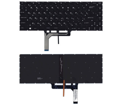 Клавиатура для ноутбука MSI (GS65, GS65VR) Black с подсветкой (Light), RU