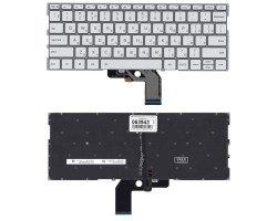 Клавиатура для ноутбука Xiaomi Mi Air (13.3) Silver с подсветкой (Light), (No Frame) RU