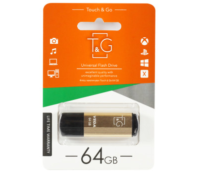 USB Flash Drive 64Gb T&G 121 Vega series Gold (TG121-64GBGD)