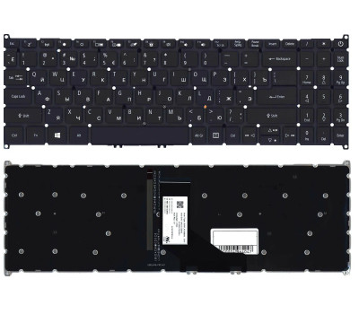 Клавиатура для ноутбука Acer Aspire (A514-52) Black, с подсветкой (Light), RU