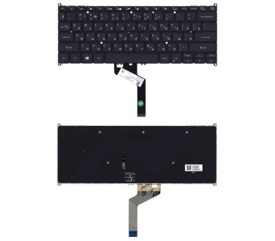 Клавиатура для ноутбука Acer Aspire Swift 5 SF514-52T с подсветкой (Light), Black, RU