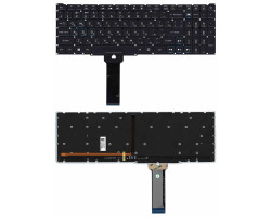 Клавиатура для ноутбука Acer Predator Helios 300 PH315-52 с подсветкой (Light), Black, RU