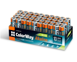 Батарейка AA (LR6), щелочная, ColorWay Alkaline Power, 1.5V, Color box (CW-BALR06-40), за 1ШТ.