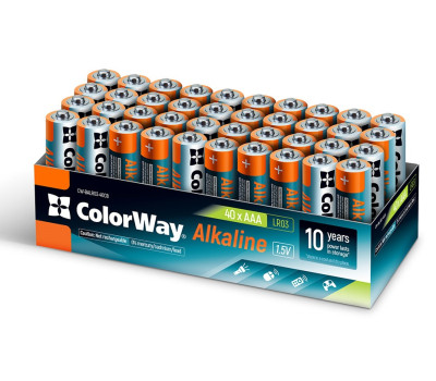 Батарейка LR03 (AAA), щелочная, ColorWay Alkaline Power, 1.5V, Color box (CW-BALR03-40CB) за 1ШТ. Батарейка LR03 (AAA), щелочная, ColorWay Alkaline Power, 1.5V, Color box (CW-BALR03-40CB) за 1ШТ.
