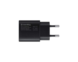 Сетевое зарядное устройство ColorWay, Black, 1xUSB-C, 3A, 25W (CW-CHS033PD-BK)
