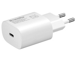 Сетевое зарядное устройство ColorWay, White, 1xUSB Type-C, 3A, 25W (CW-CHS033PD-WT)