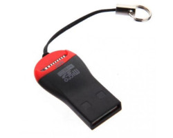 Картридер STLab U-374, Black/ Red, USB, для microSD