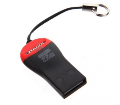 Картридер STLab U-374, Black/ Red, USB, для microSD