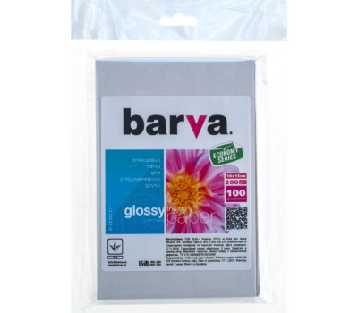 Фотопапір Barva, глянсовий, A6 (10x15), 200 г/ м?, 100 арк, серія Фотопапір Barva, глянсовий, A6 (10x15), 200 г/ м?, 100 арк, серія