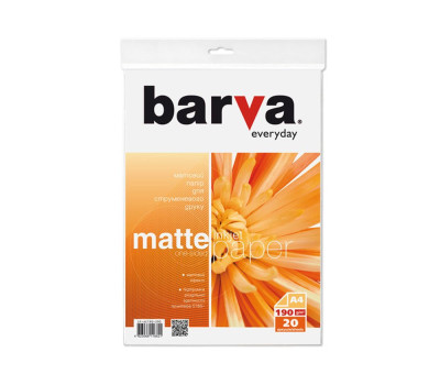 Фотопапір Barva, матовий, A4, 190 г/ м?, 20 арк, серія 