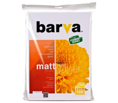 Фотопапір Barva, матовий, A4, 220 г/ м?, 100 арк, серія Фотопапір Barva, матовий, A4, 220 г/ м?, 100 арк, серія