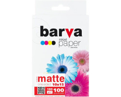 Фотопапір Barva, матовий, A6 (10x15), 180 г/ м?, 100 арк, серія 