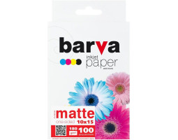 Фотопапір Barva, матовий, A6 (10x15), 180 г/ м?, 100 арк, серія Фотопапір Barva, матовий, A6 (10x15), 180 г/ м?, 100 арк, серія