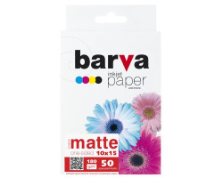 Фотопапір Barva, матовий, A6 (10x15), 180 г/ м?, 50 арк, серія 