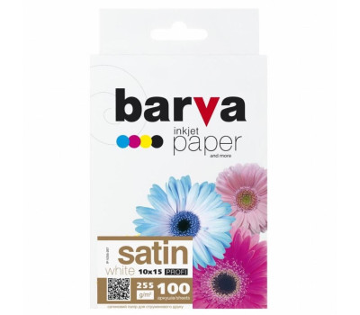 Фотопапір Barva, сатин, A6 (10x15), 255 г/ м?, 100 арк, серія 