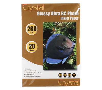 Фотопапір Crystal, глянсовий, A4, 260 г/ м?, 20 арк (RCGL-A4-260-20)