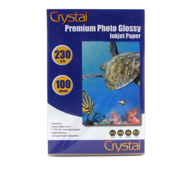 Фотопапір Crystal, глянсовий, A6 (10x15), 230 г/ м?, 100 арк (GL-R6-230-100)