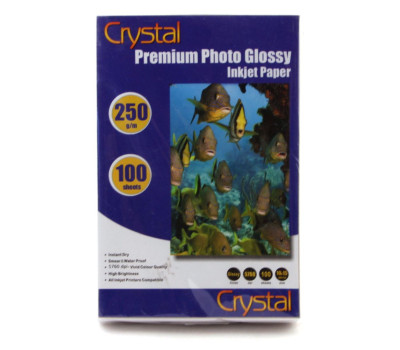 Фотопапір Crystal, глянсовий, A6 (10x15), 250 г/ м?, 100 арк (GL-R6-250-100)