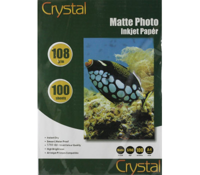 Фотопапір Crystal, матовий, A4, 108 г/ м?, 100 арк (MT-A4-108-100) Фотопапір Crystal, матовий, A4, 108 г/ м?, 100 арк (MT-A4-108-100)