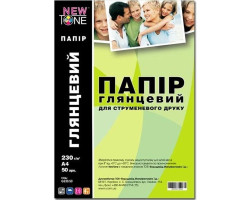 Фотопапір NewTone, глянсовий, A4, 230 г/ м?, 50 арк (G230.50)