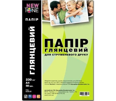 Фотопапір NewTone, глянсовий, A4, 230 г/ м?, 50 арк (G230.50) Фотопапір NewTone, глянсовий, A4, 230 г/ м?, 50 арк (G230.50)
