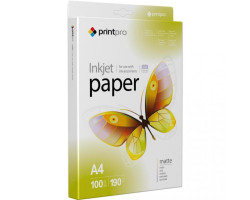 Фотопапір PrintPro, матовий, A4, 190 г/ м?, 50 арк (PME190050A4)
