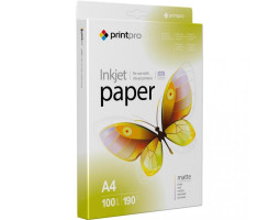 Фотопапір PrintPro, матовий, A4, 190 г/ м?, 50 арк (PME190050A4)