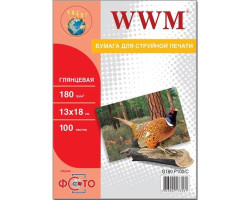 Фотопапір WWM, глянсовий 13х18, 180 г/ м?, 100 арк (G180.P100/ C)