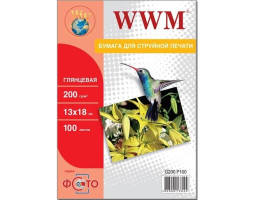 Фотопапір WWM, глянсовий, 13х18, 200 г/ м?, 100 арк (G200.P100) Фотопапір WWM, глянсовий, 13х18, 200 г/ м?, 100 арк (G200.P100)