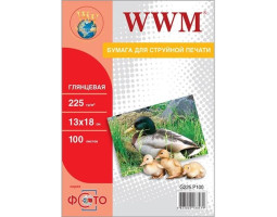 Фотопапір WWM, глянсовий, 13х18, 225 г/ м?, 100 арк (G225.P100)