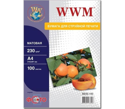 Фотопапір WWM, матовий, A4, 230 г/ м?, 50 арк (M230.50)
