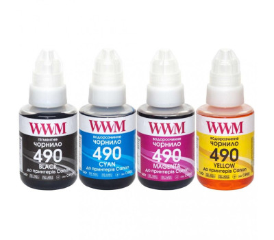 Комплект чорнил WWM Canon G1400/ G2400/ G3400, 4x140 мл (C490SET4)