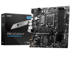 Мат. плата LGA1700, MSI PRO B760M-P, 4xDDR5, VGA/ HDMI/ DP, MicroATX