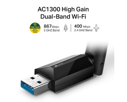 Сетевая карта USB TP-Link Archer T3U Plus, Black, 5GHz /  2.4GHz, AC1300 (867 /  400 Мбит/ с), USB -foto2