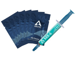 Термопаста Arctic MX-6, 4 г, шприц, 7.5 Вт/ мК, -50°C /  +150°C + 6 серветок MX Cleaner (ACTCP00084A)