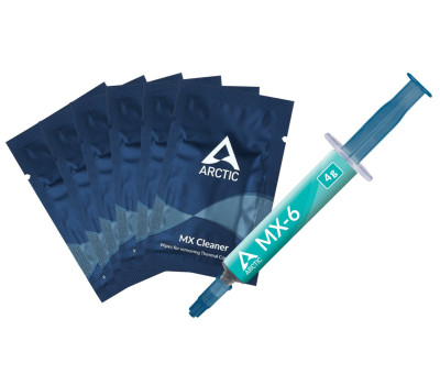 Термопаста Arctic MX-6, 4 г, шприц, 7.5 Вт/ мК, -50°C / +150°C + 6 серветок MX Cleaner (ACTCP00084A) Термопаста Arctic MX-6, 4 г, шприц, 7.5 Вт/ мК, -50°C / +150°C + 6 серветок MX Cleaner (ACTCP00084A)