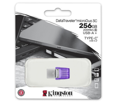 USB 3.2 Flash Drive 256Gb Kingston DataTraveler microDuo 3C Type-A/ Type-C, 200Mb/ s (DTDUO3CG3/ 256GB) USB 3.2 Flash Drive 256Gb Kingston DataTraveler microDuo 3C Type-A/ Type-C, 200Mb/ s (DTDUO3CG3/ 256GB)