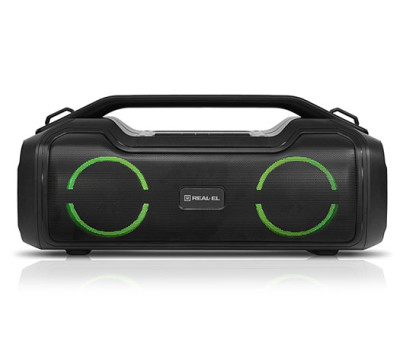 Колонка портативна 2.0 REAL-EL X-747 Black, 2 x 25 Вт, пластиковий корпус, Bluetooth, (EL121600013)